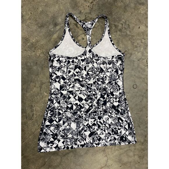 Nike Dri-Fit Black & White Slim Fit Racer Back Workout Tank Top - Picture 2 of 6